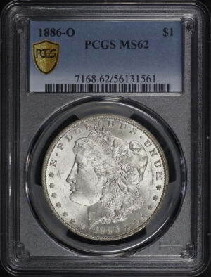 Obverse of this 1886-O Morgan Dollar PCGS MS-62