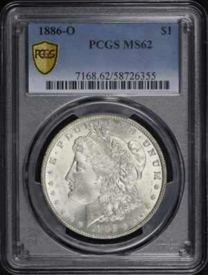 Obverse of this 1886-O Morgan Dollar PCGS MS-62