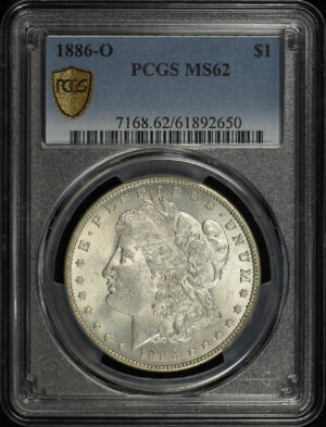 Obverse of this 1886-O Morgan Dollar PCGS MS-62