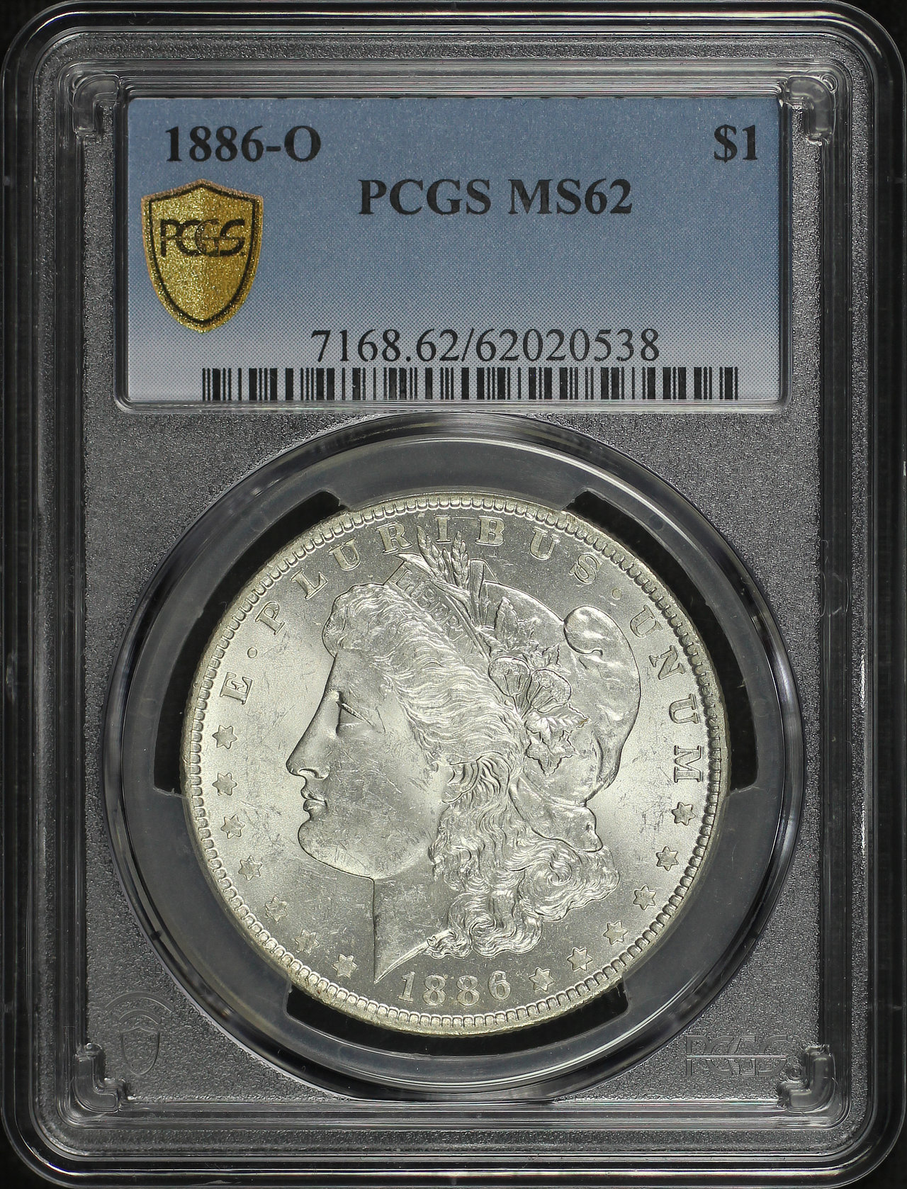 Obverse of this 1886-O Morgan Dollar PCGS MS-62