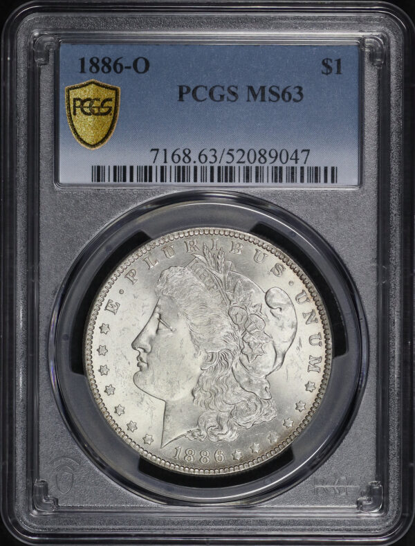 Obverse of this 1886-O Morgan Dollar PCGS MS-63