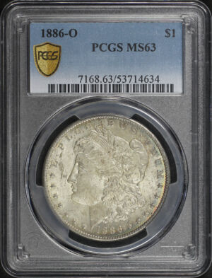 Obverse of this 1886-O Morgan Dollar PCGS MS-63