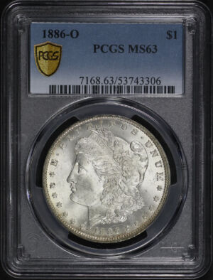 Obverse of this 1886-O Morgan Dollar PCGS MS-63