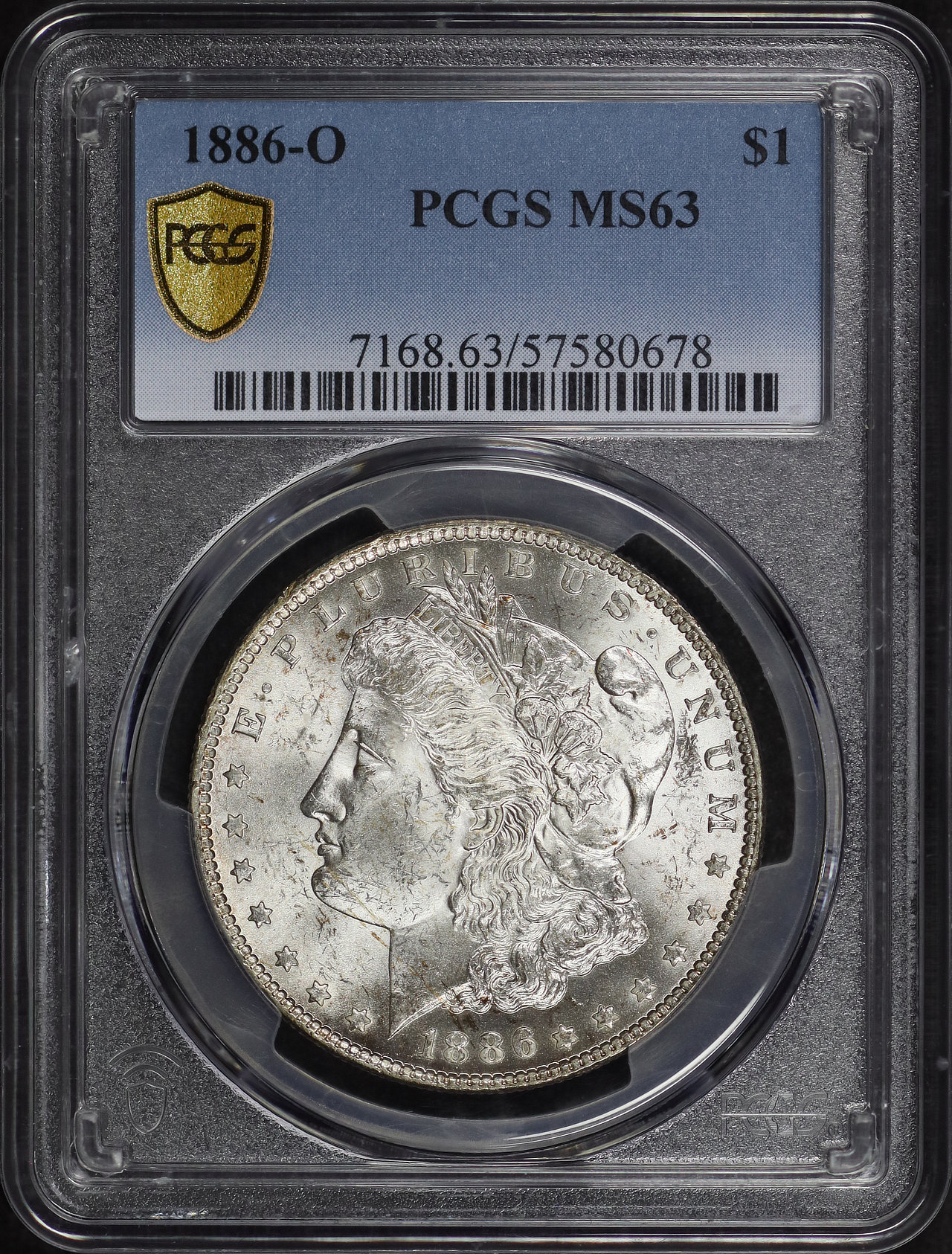 Obverse of this 1886-O Morgan Dollar PCGS MS-63