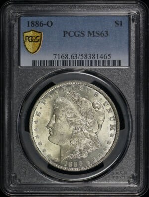Obverse of this 1886-O Morgan Dollar PCGS MS-63