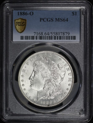 Obverse of this 1886-O Morgan Dollar PCGS MS-64