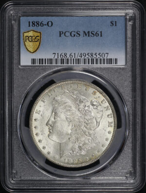 Obverse of this 1886-O Morgan Dollar PCGS MS-61