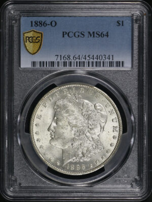 Obverse of this 1886-O Morgan Dollar PCGS MS-64