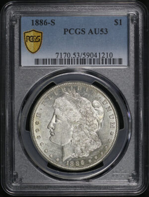 Obverse of this 1886-S Morgan Dollar PCGS AU-53