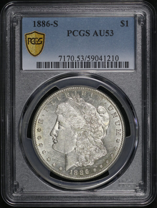 Obverse of this 1886-S Morgan Dollar PCGS AU-53