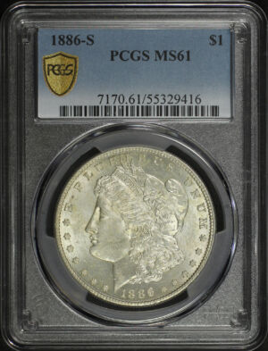 Obverse of this 1886-S Morgan Dollar PCGS MS-61