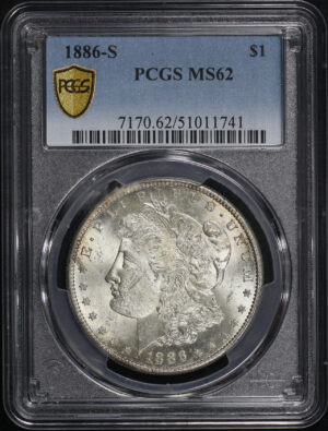Obverse of this 1886-S Morgan Dollar PCGS MS-62