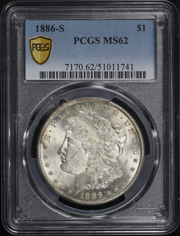 Obverse of this 1886-S Morgan Dollar PCGS MS-62