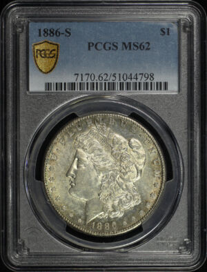 Obverse of this 1886-S Morgan Dollar PCGS MS-62