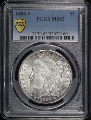Obverse of this 1886-S Morgan Dollar PCGS MS-62
