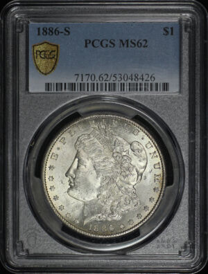 Obverse of this 1886-S Morgan Dollar PCGS MS-62