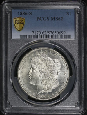 Obverse of this 1886-S Morgan Dollar PCGS MS-62