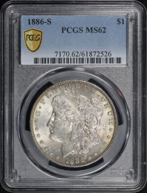 Obverse of this 1886-S Morgan Dollar PCGS MS-62