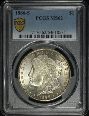 Obverse of this 1886-S Morgan Dollar PCGS MS-62