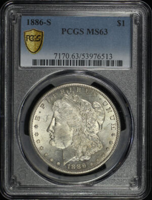 Obverse of this 1886-S Morgan Dollar PCGS MS-63