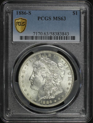 Obverse of this 1886-S Morgan Dollar PCGS MS-63
