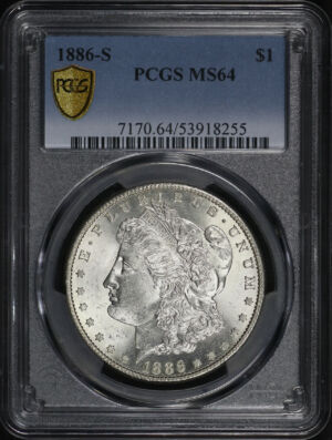 Obverse of this 1886-S Morgan Dollar PCGS MS-64