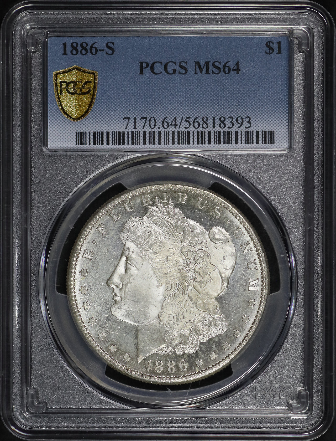 Obverse of this 1886-S Morgan Dollar PCGS MS-64