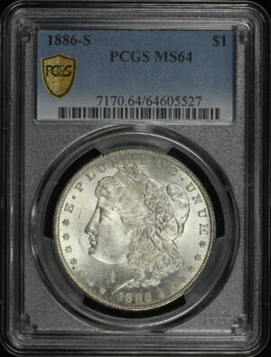 Obverse of this 1886-S Morgan Dollar PCGS MS-64