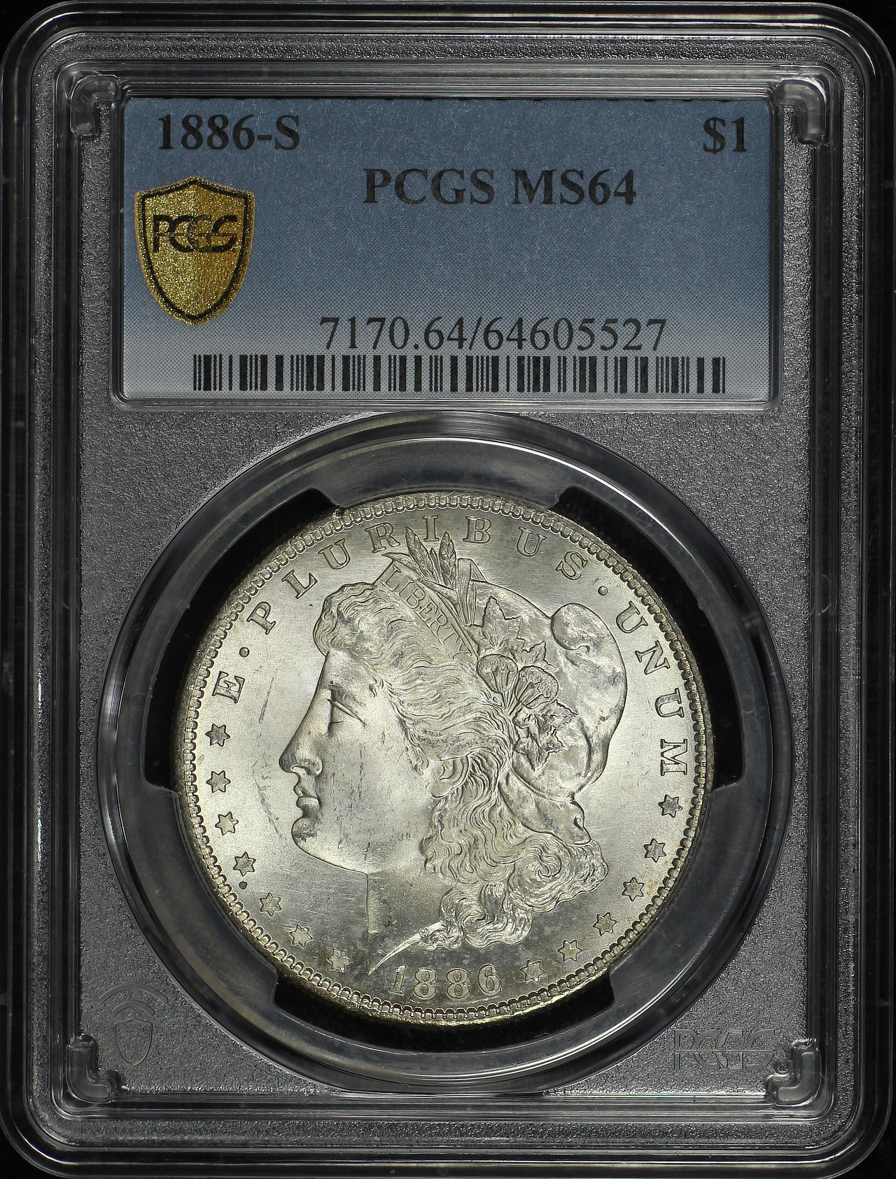 Obverse of this 1886-S Morgan Dollar PCGS MS-64