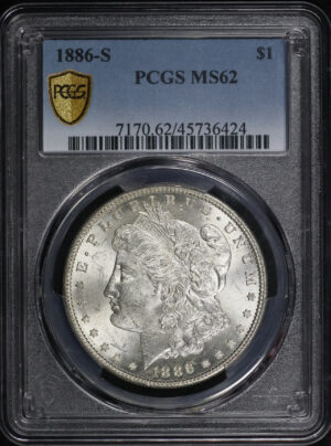 Obverse of this 1886-S Morgan Dollar PCGS MS-62