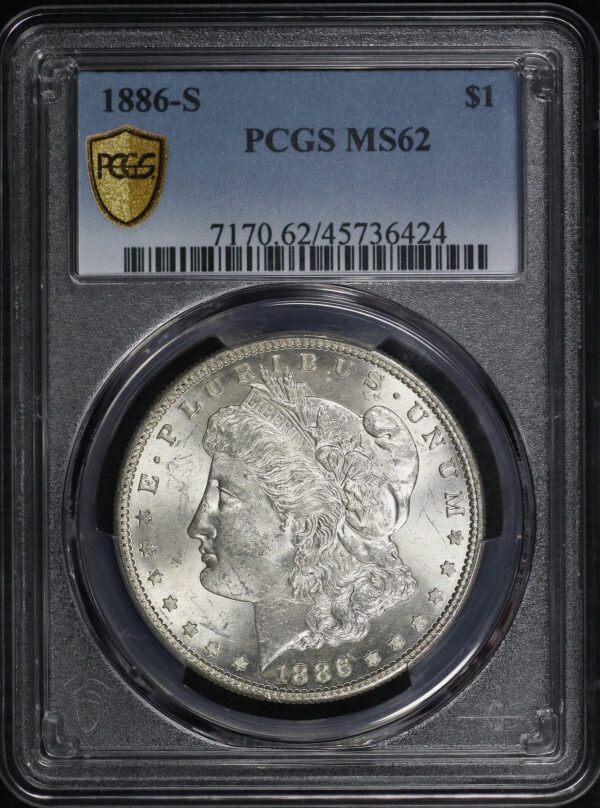 Obverse of this 1886-S Morgan Dollar PCGS MS-62