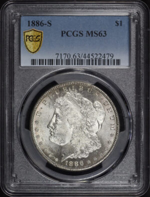 Obverse of this 1886-S Morgan Dollar PCGS MS-63