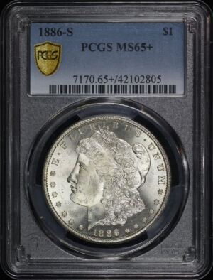 Obverse of this 1886-S Morgan Dollar PCGS MS-65+