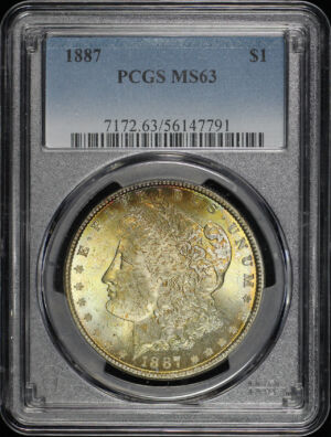 Obverse of this 1887 Morgan Dollar PCGS MS-63
