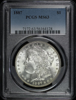 Obverse of this 1887 Morgan Dollar PCGS MS-63
