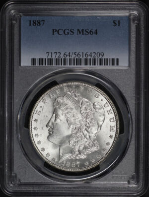 Obverse of this 1887 Morgan Dollar PCGS MS-64