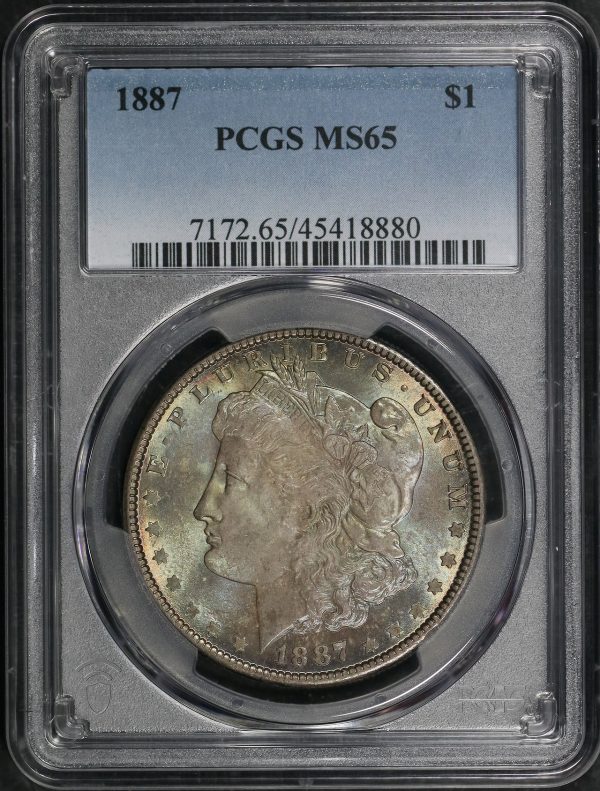 Obverse of this 1887 Morgan Dollar PCGS MS-65