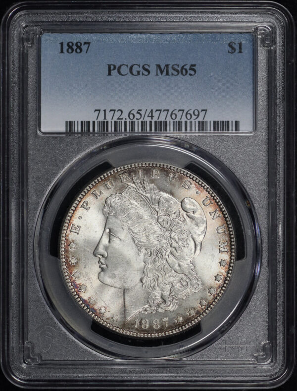 Obverse of this 1887 Morgan Dollar PCGS MS-65