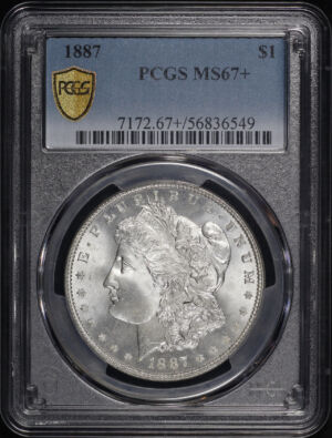 Obverse of this 1887 Morgan Dollar PCGS MS-67+