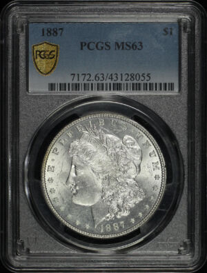 Obverse of this 1887 Morgan Dollar PCGS MS-63