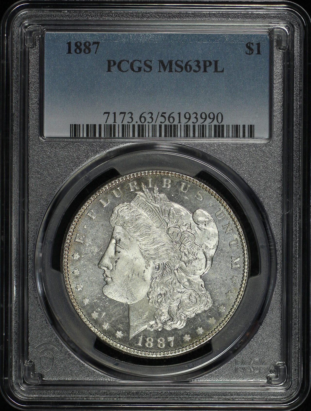 1887 Morgan Dollar PCGS MS-63 PL