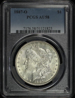 Obverse of this 1887-O Morgan Dollar PCGS AU-58
