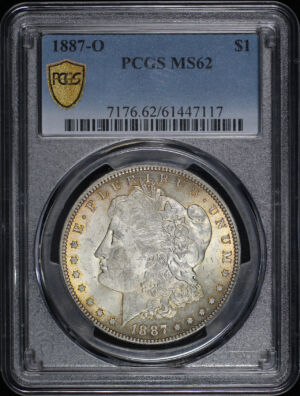 Obverse of this 1887-O Morgan Dollar PCGS MS-62