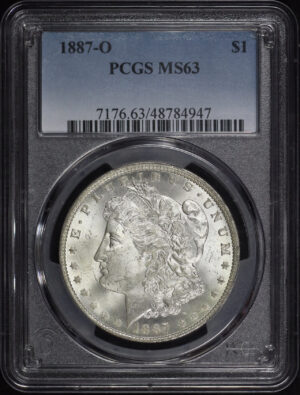 Obverse of this 1887-O Morgan Dollar PCGS MS-63