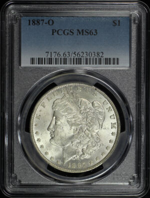 Obverse of this 1887-O Morgan Dollar PCGS MS-63