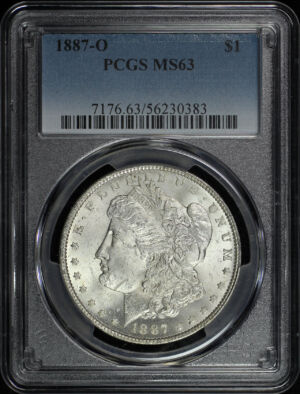 Obverse of this 1887-O Morgan Dollar PCGS MS-63