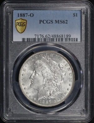 Obverse of this 1887-O Morgan Dollar PCGS MS-62