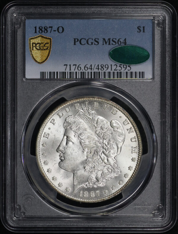 Obverse of this 1887-O Morgan Dollar PCGS MS-64 CAC