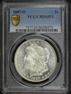 Obverse of this 1887-O Morgan Dollar PCGS MS-65 PL