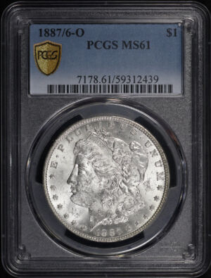 Obverse of this 1887/6-O Morgan Dollar PCGS MS-61